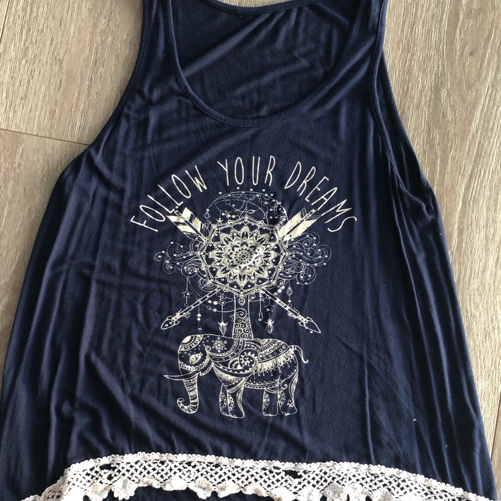Follow your Dreams tank with lace bottom